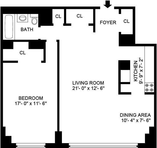 Floorplan for 180 West End Avenue, 5H