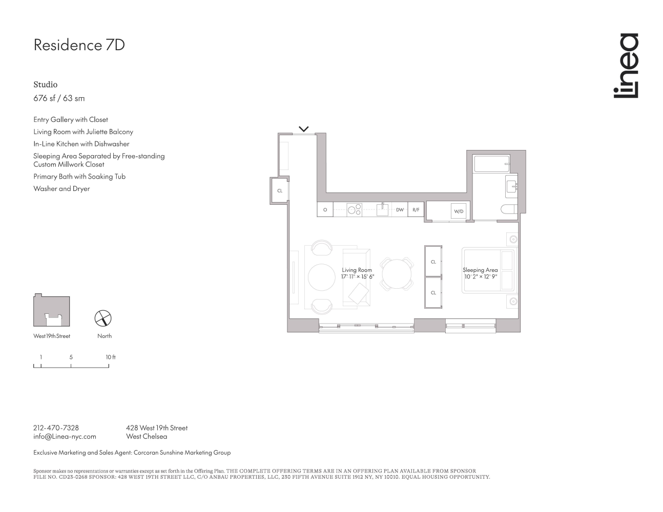 Floorplan for 428 West 19th Street, 7D