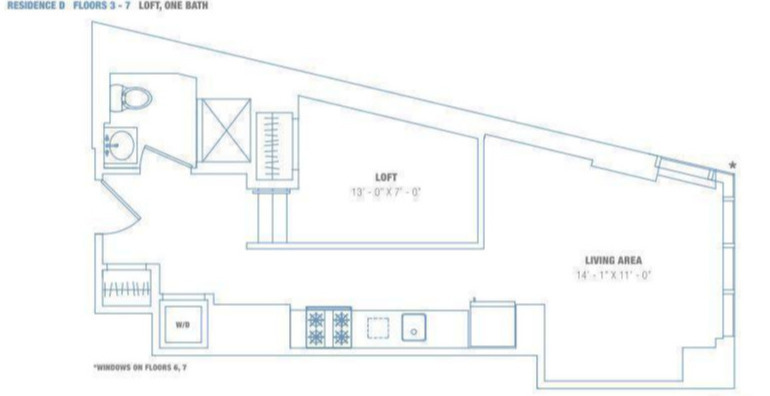 Floorplan for 306 West 48th Street, 7D