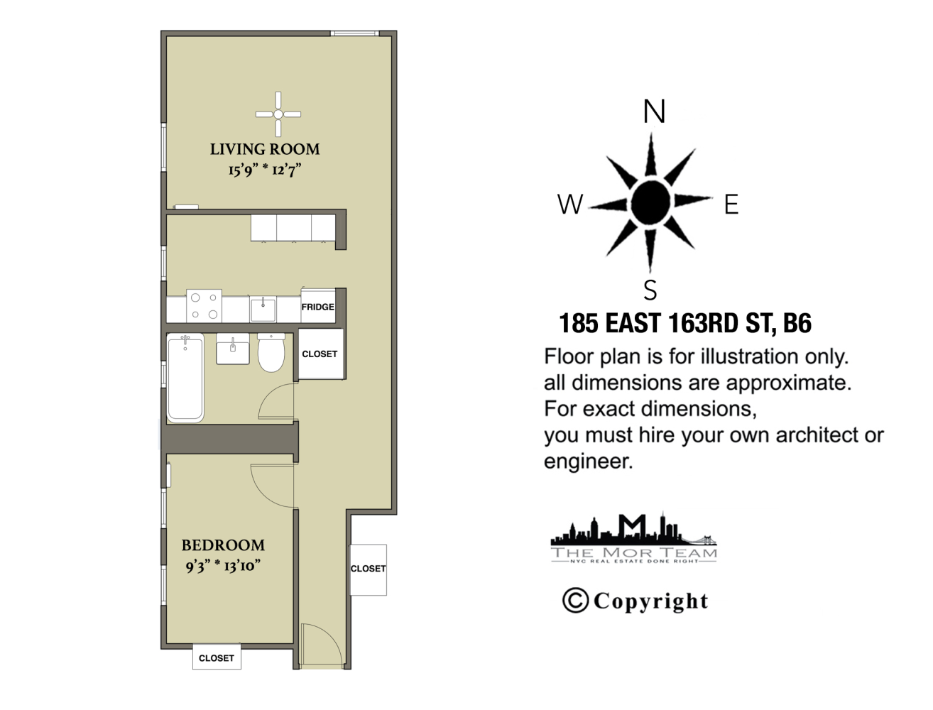 Floorplan for 185 East 163rd Street, B6