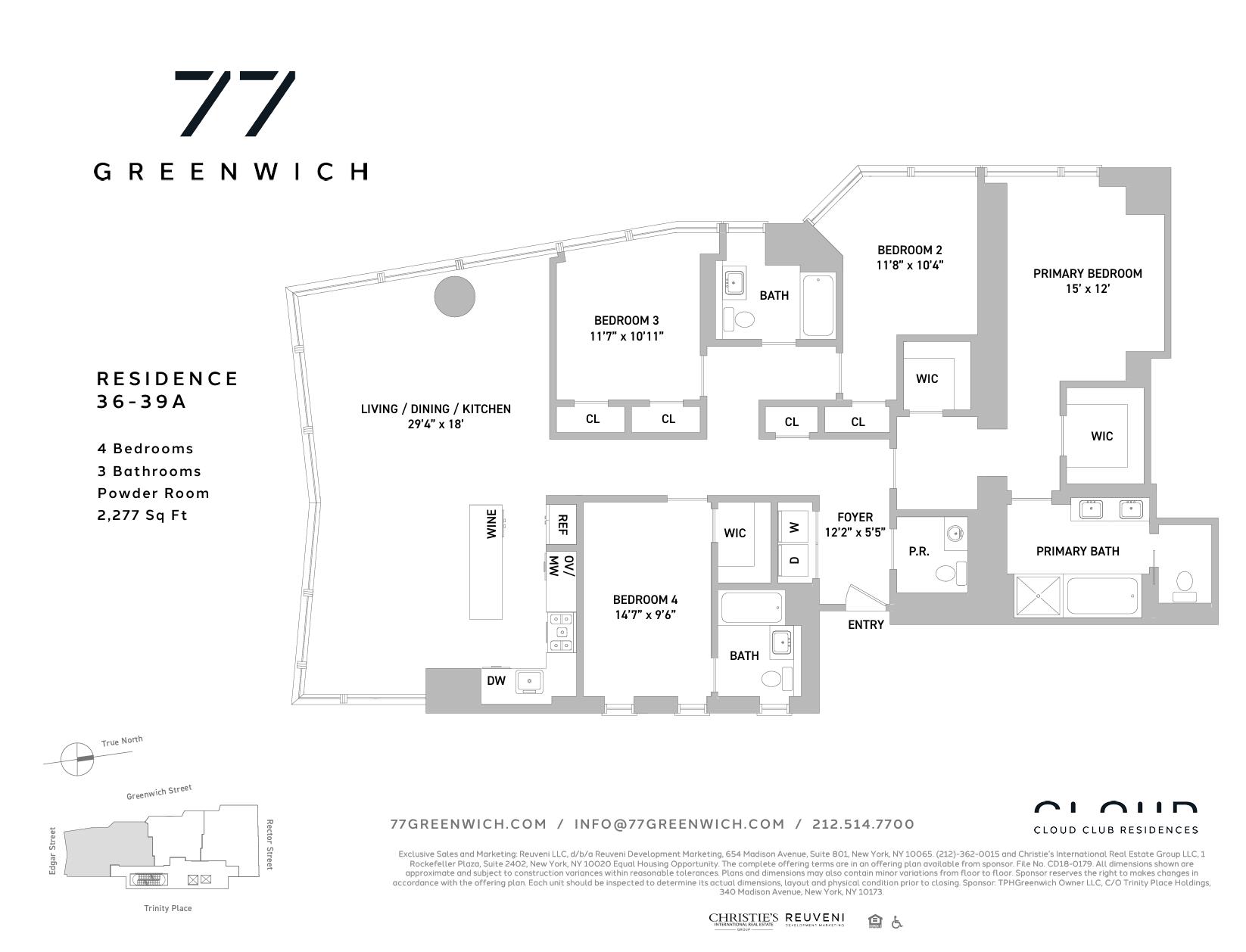 Floorplan for 77 Greenwich Street, 37-A