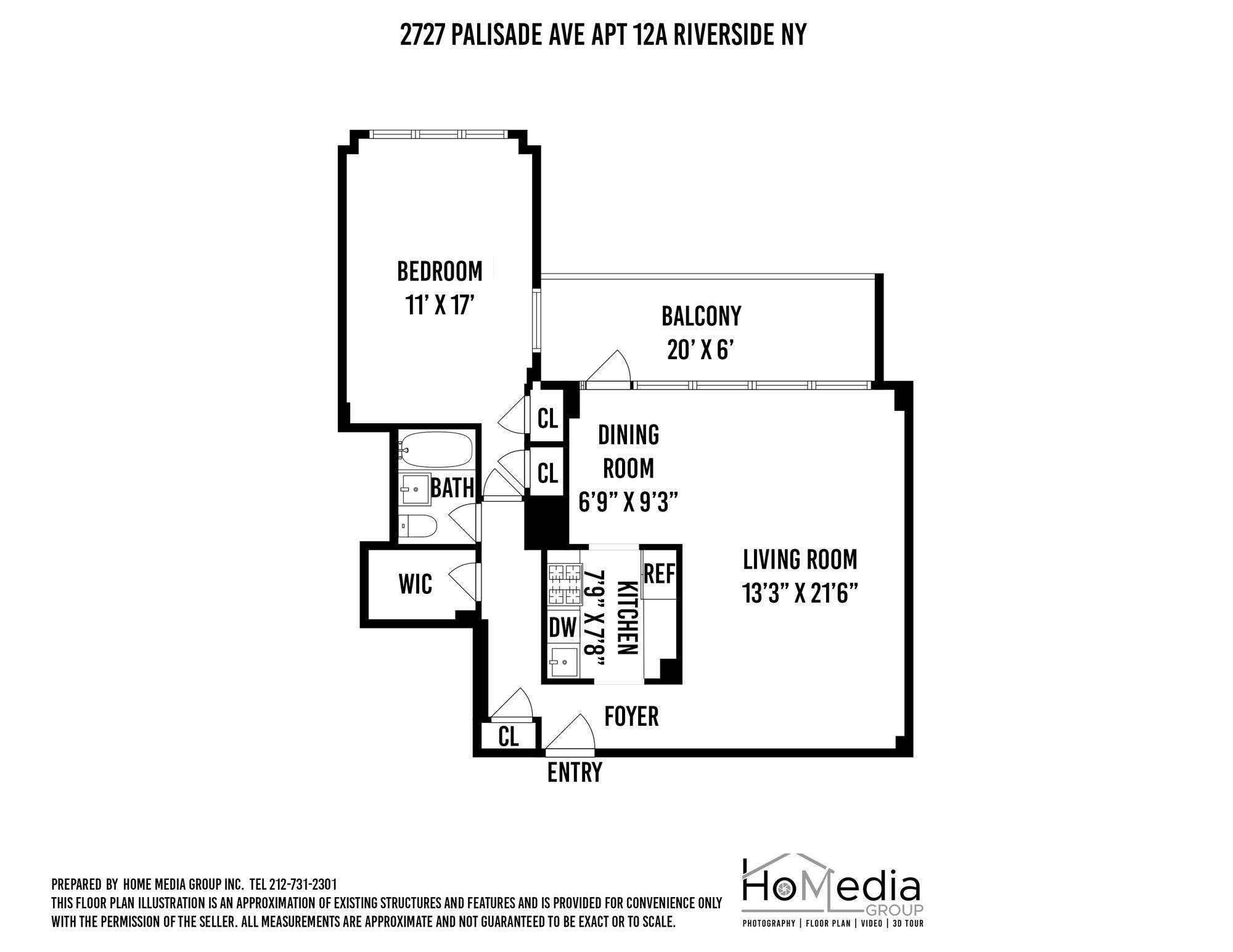 Floorplan for 2727 Palisade Avenue, 12-A