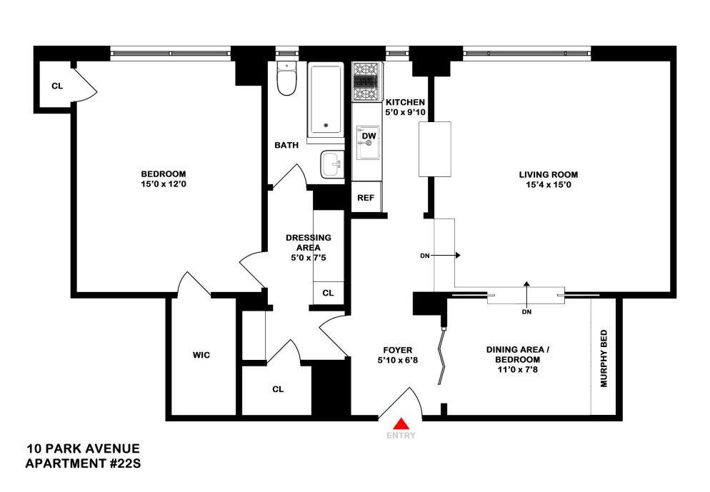 Floorplan for 10 Park Avenue, 22-S