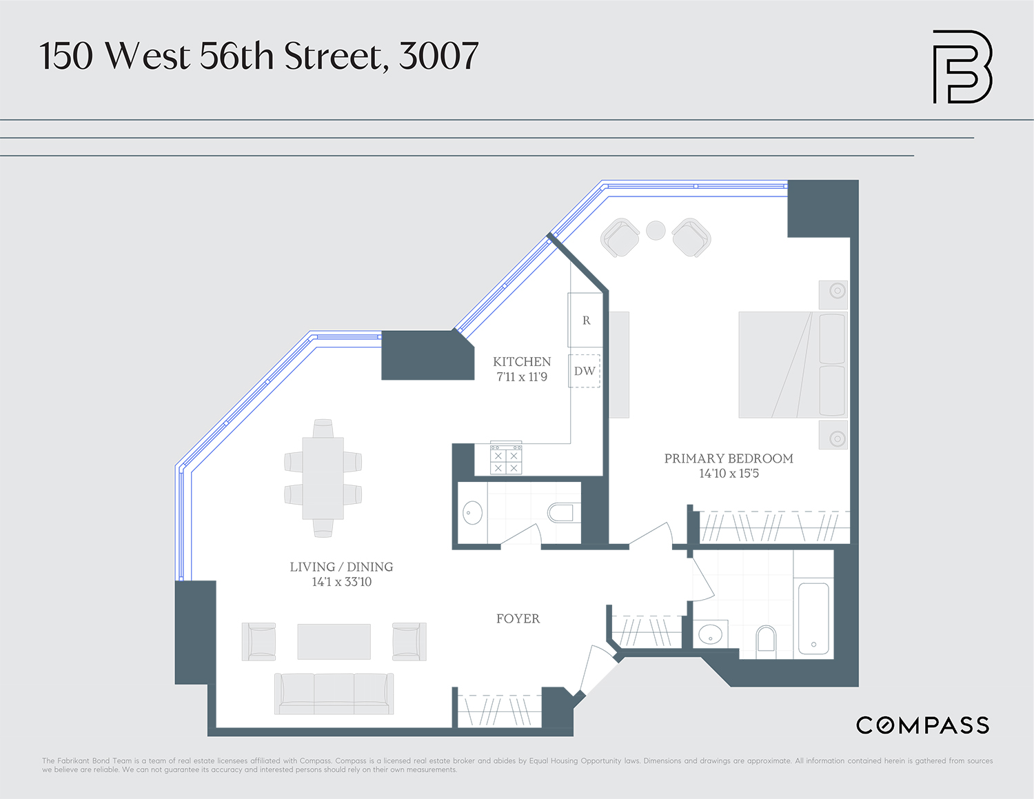 Floorplan for 150 West 56th Street, 3007