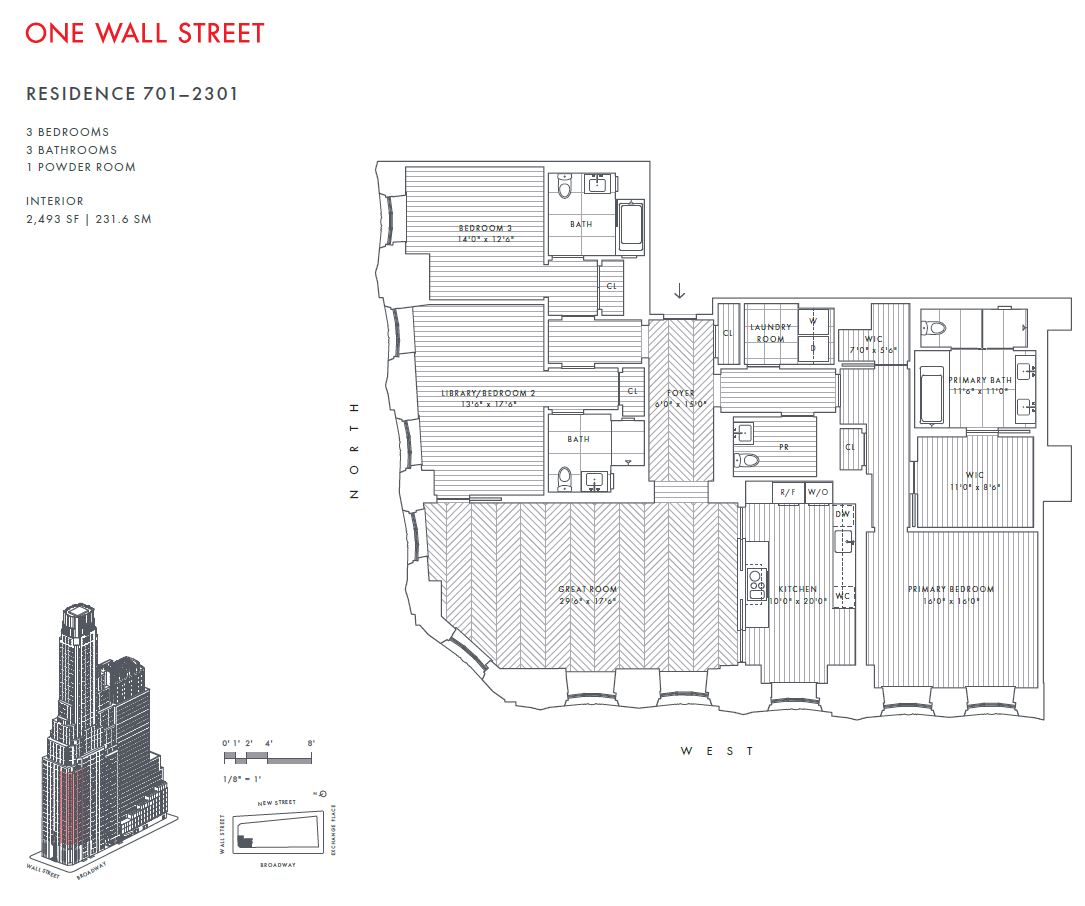 Floorplan for 1 Wall Street, 2001