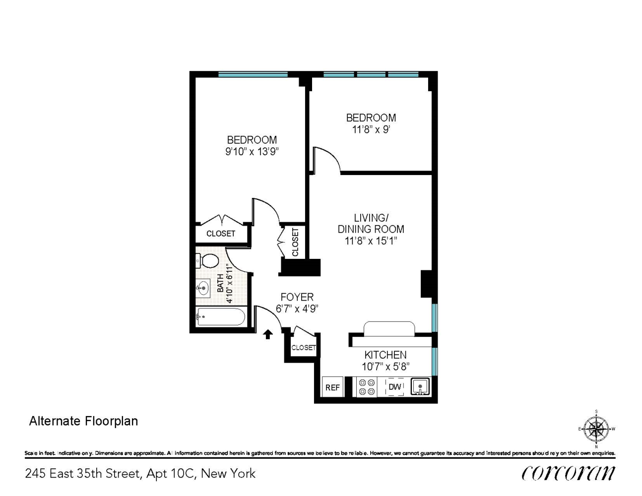 Floorplan for 245 East 35th Street, 10C