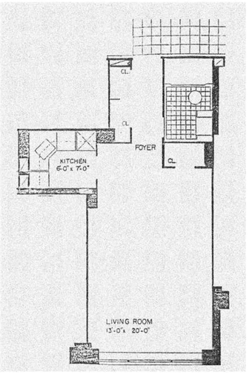 Floorplan for 321 East 48th Street, 6E