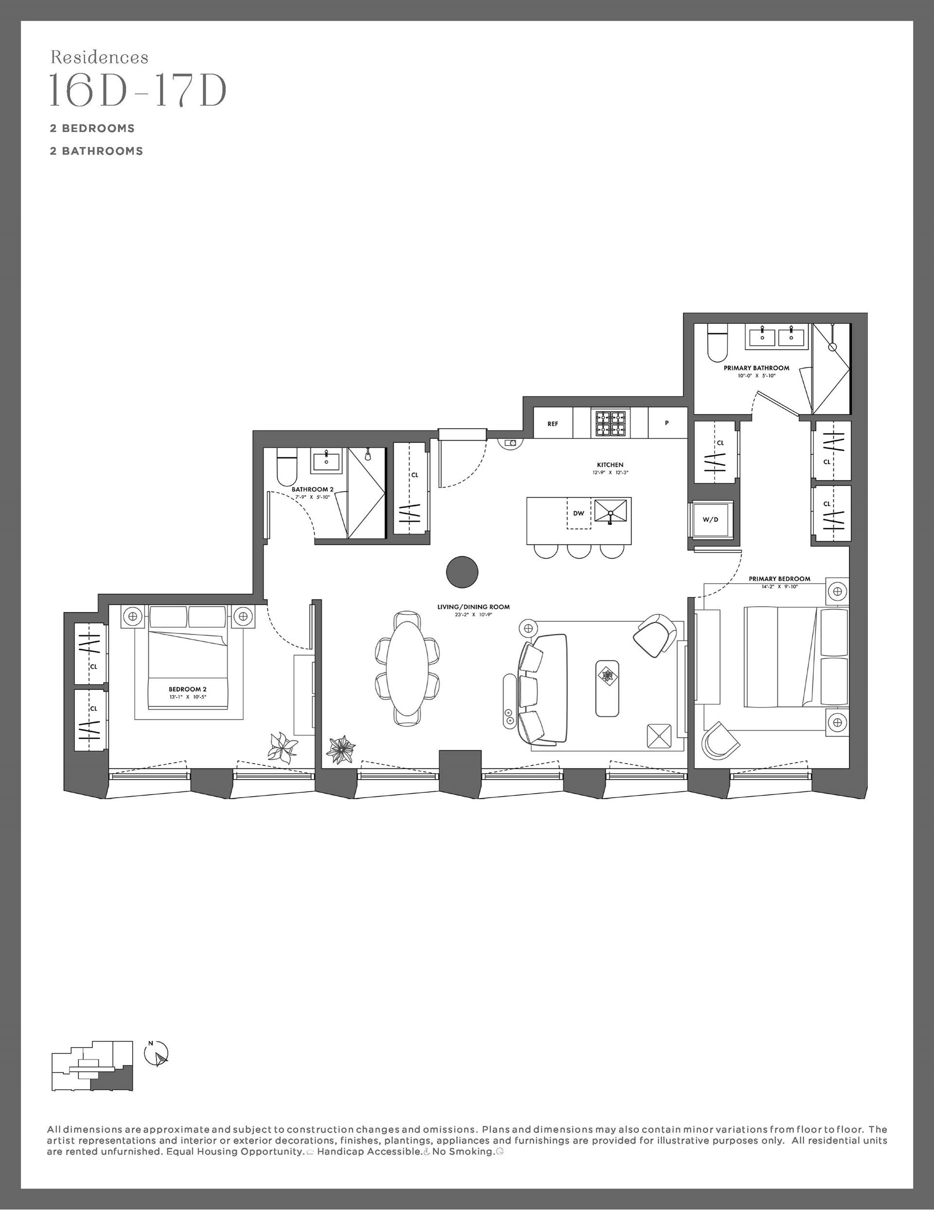 Floorplan for 225 West 28th Street, 16D