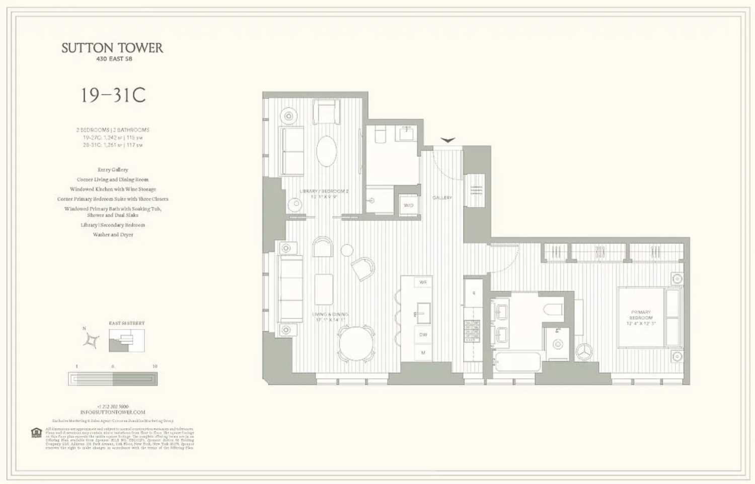 Floorplan for 430 East 58th Street, 22C