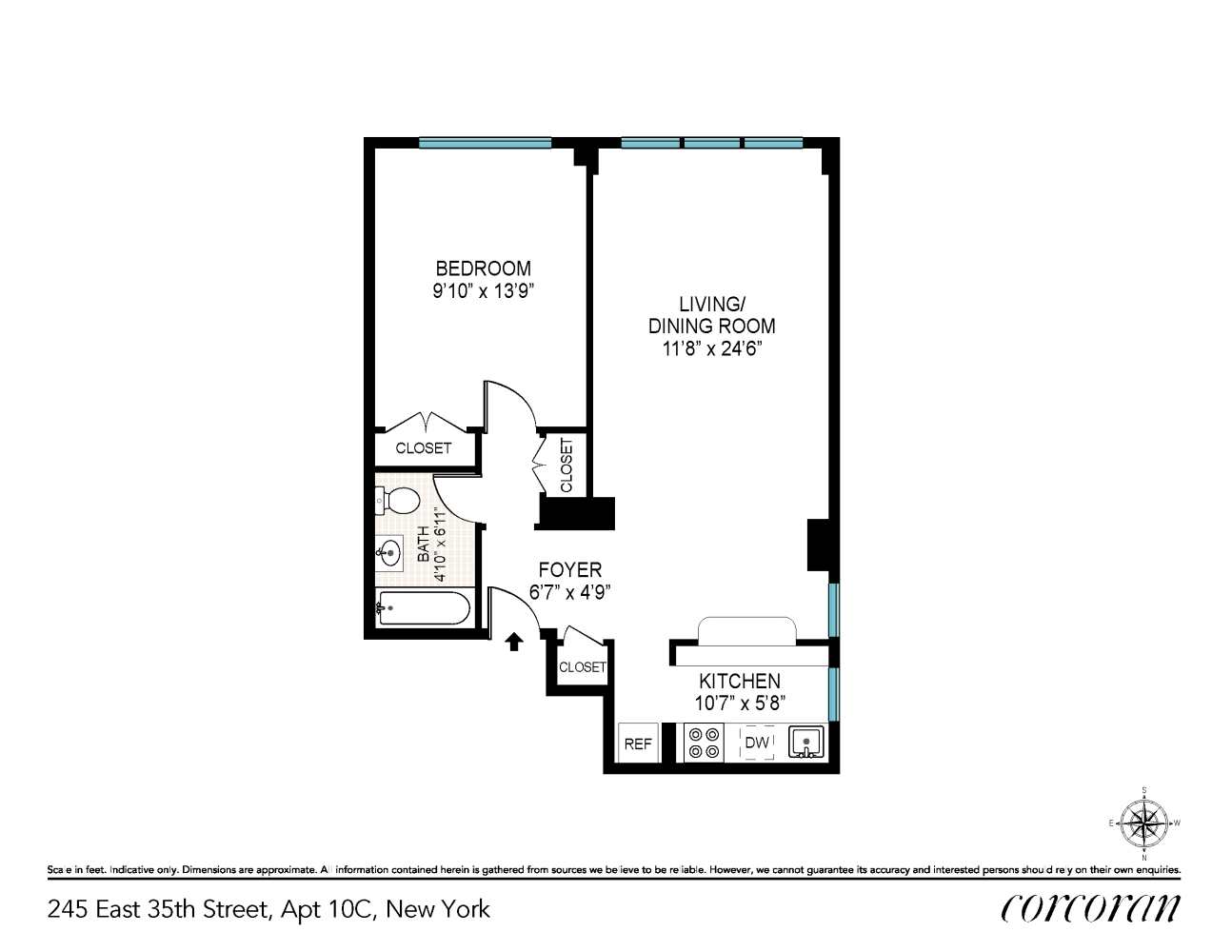 Floorplan for 245 East 35th Street, 10C