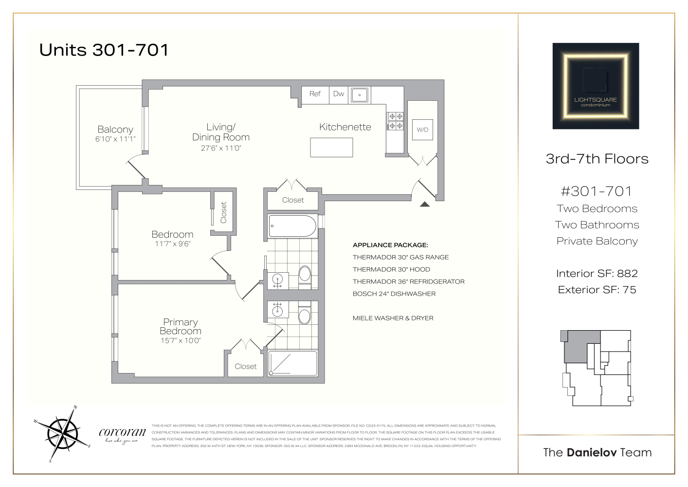 Floorplan for 350 West 44th Street, 301