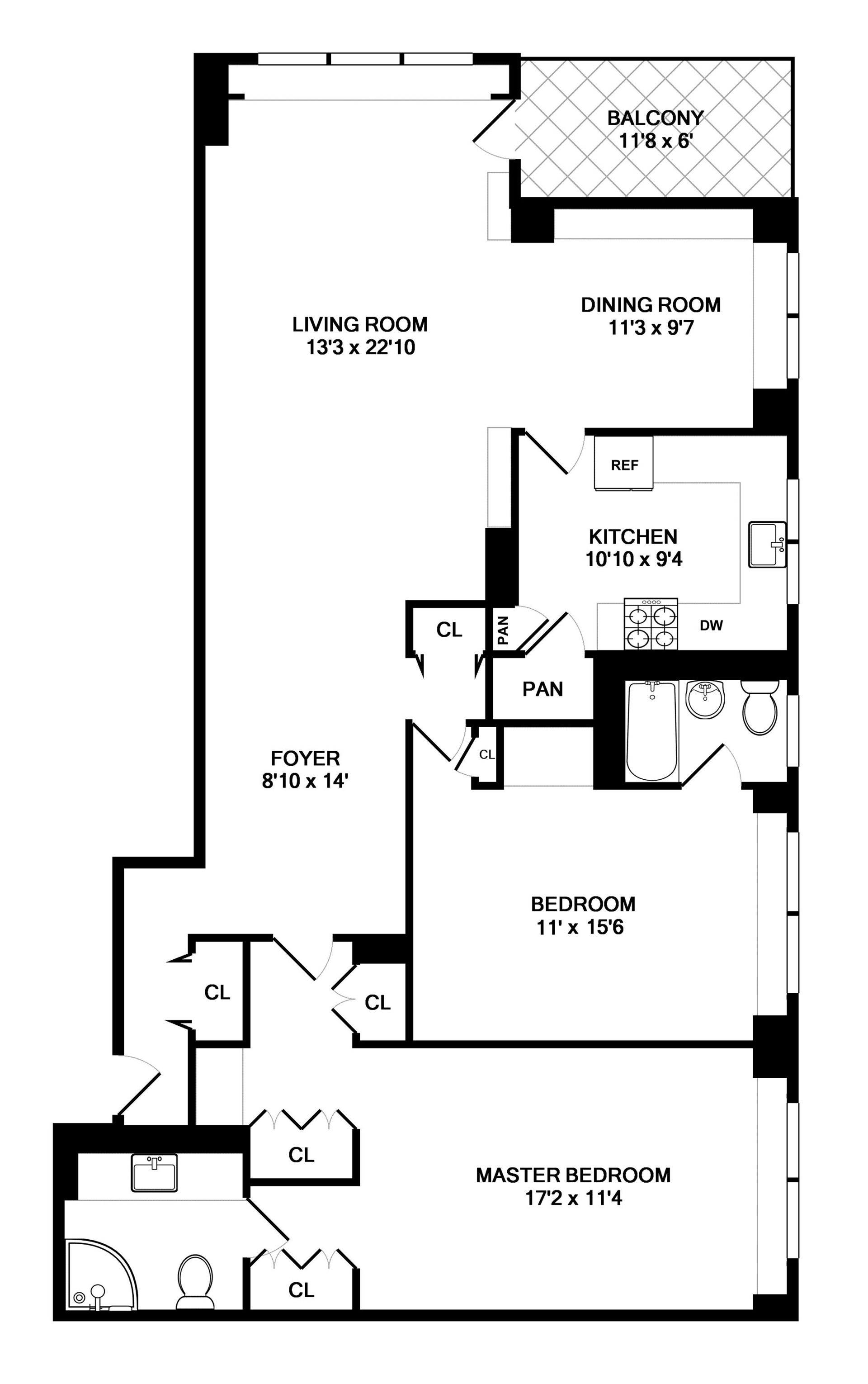 Floorplan for 360 East 72nd Street, B409