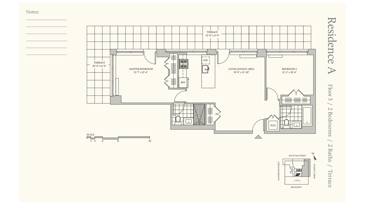 Floorplan for 282 South 5th Street, 3A