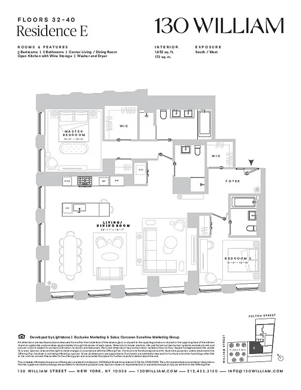 Floorplan for 130 William Street, 34E