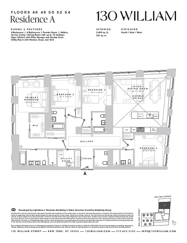 Floorplan for 130 William Street, 46A