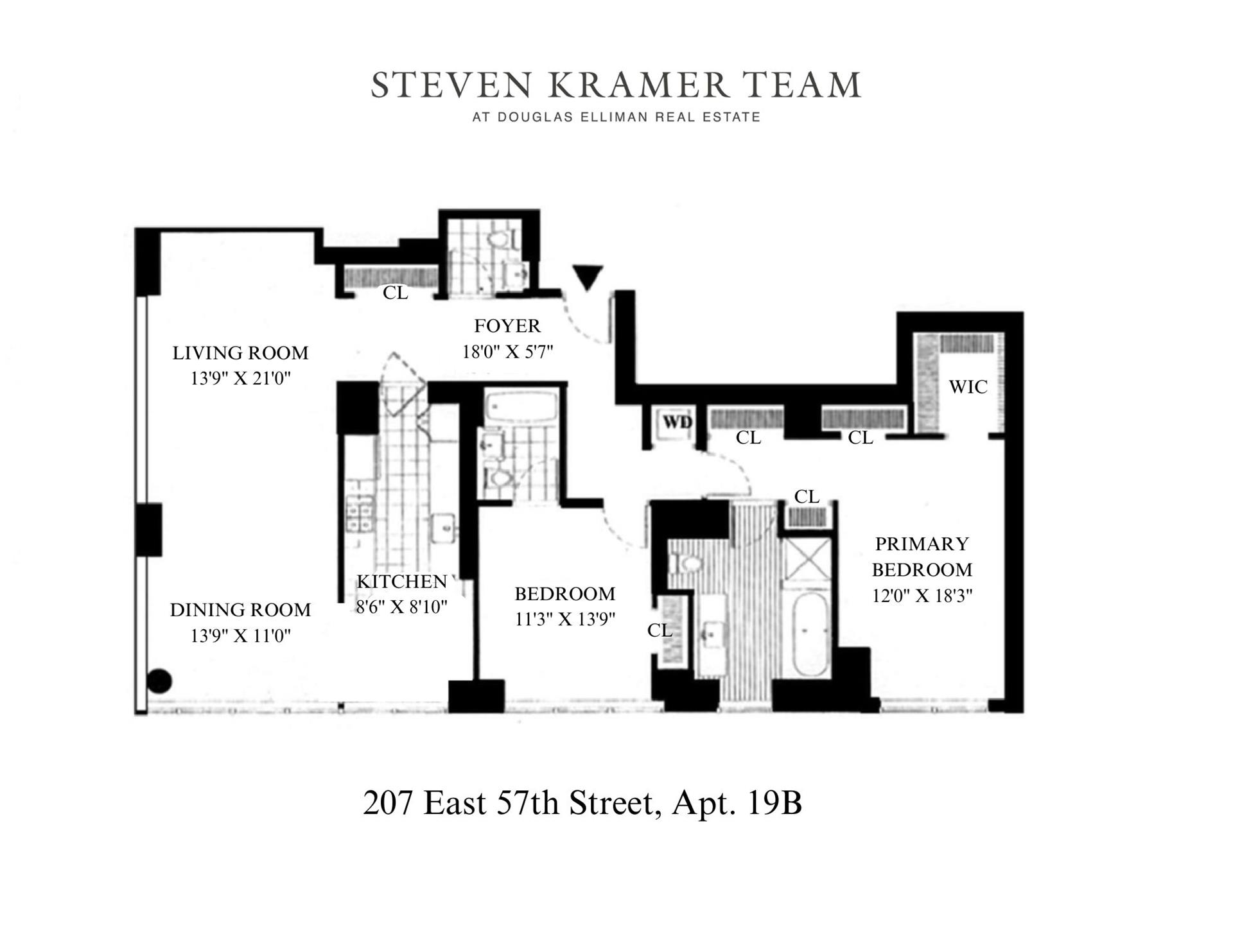 Floorplan for 207 East 57th Street, 19B