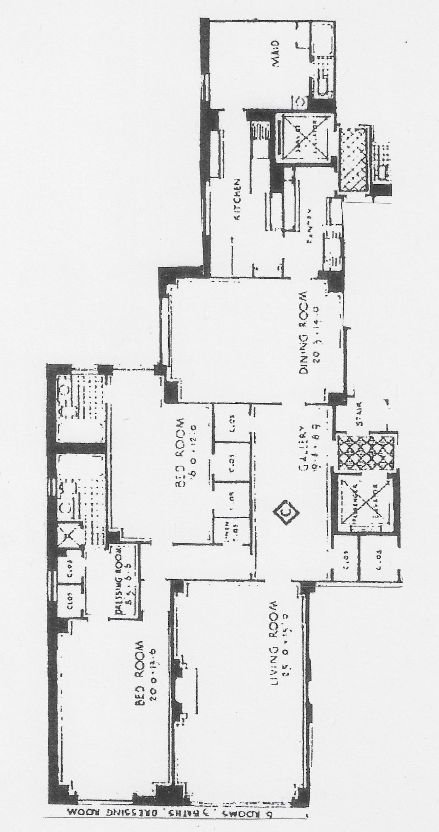 Floorplan for 320 Central Park, 16-C