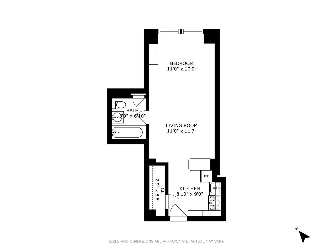 Floorplan for 235 West 102nd Street, 8A