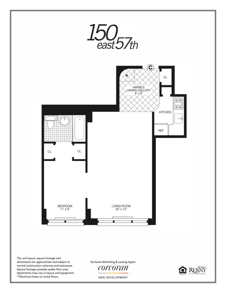 Floorplan for 150 East 57th Street, 3C