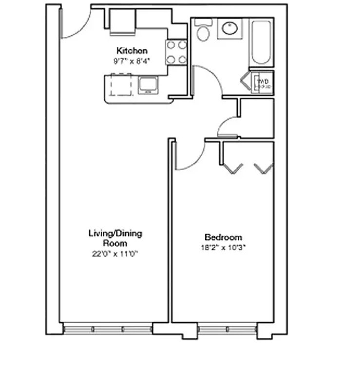 Floorplan for 1311 Jackson Avenue, 7D