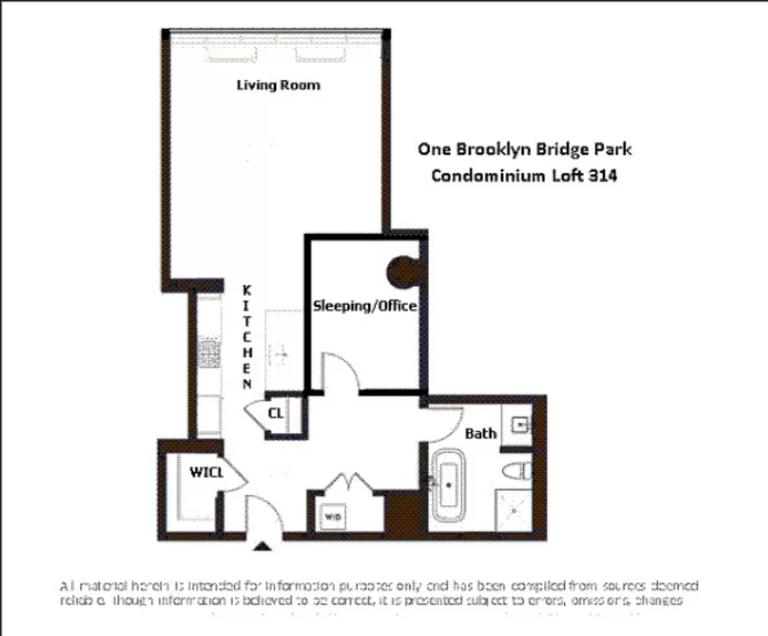 Floorplan for 360 Furman Street, 314