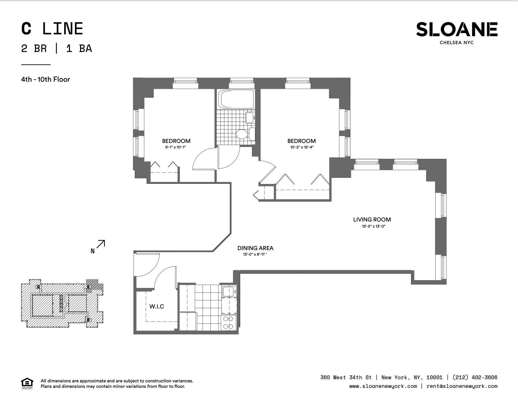 Floorplan for 360 West 34th Street, 9-C