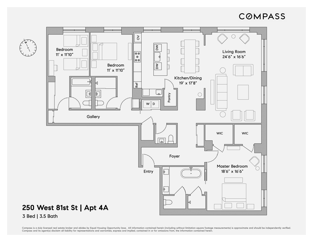 Floorplan for 250 West 81st Street, 4A