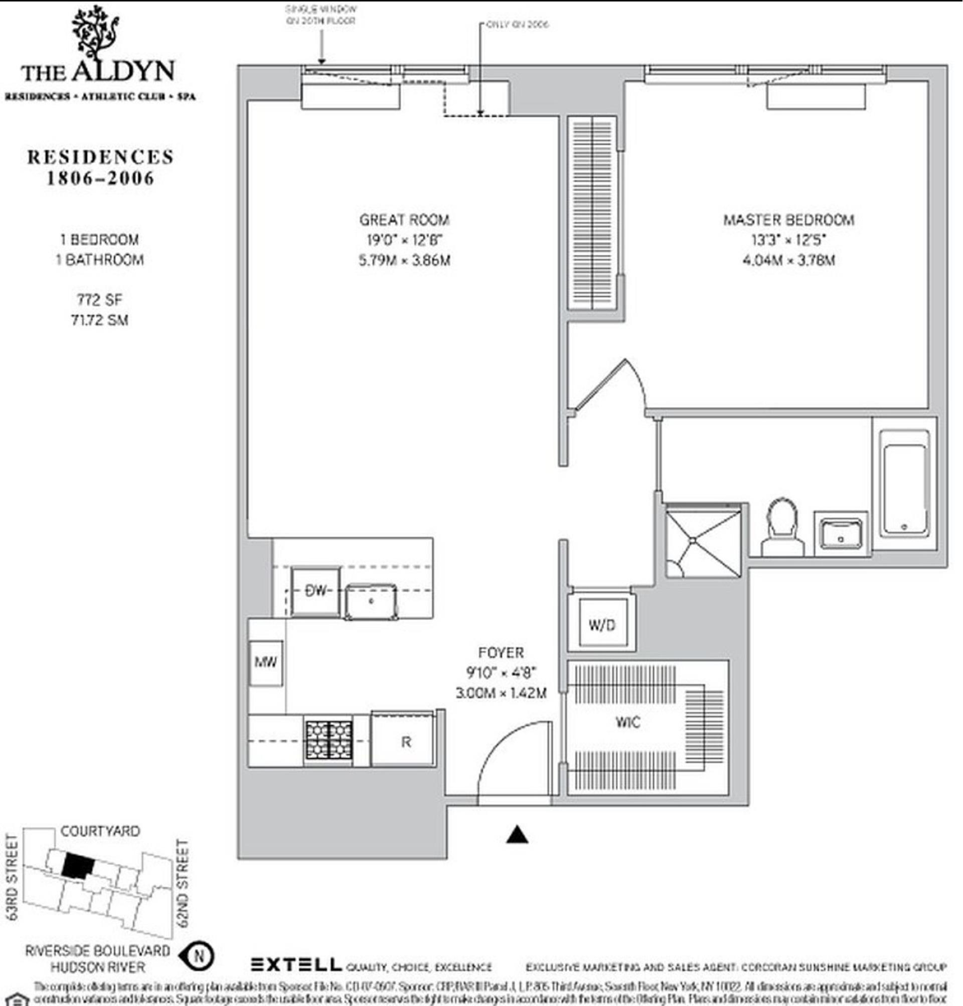 Floorplan for 60 Riverside Boulevard, 1806