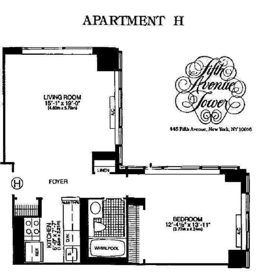 Floorplan for 445 5th Avenue, 32H