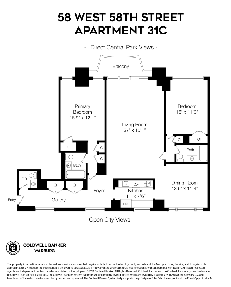 Floorplan for 58 West 58th Street, 31C