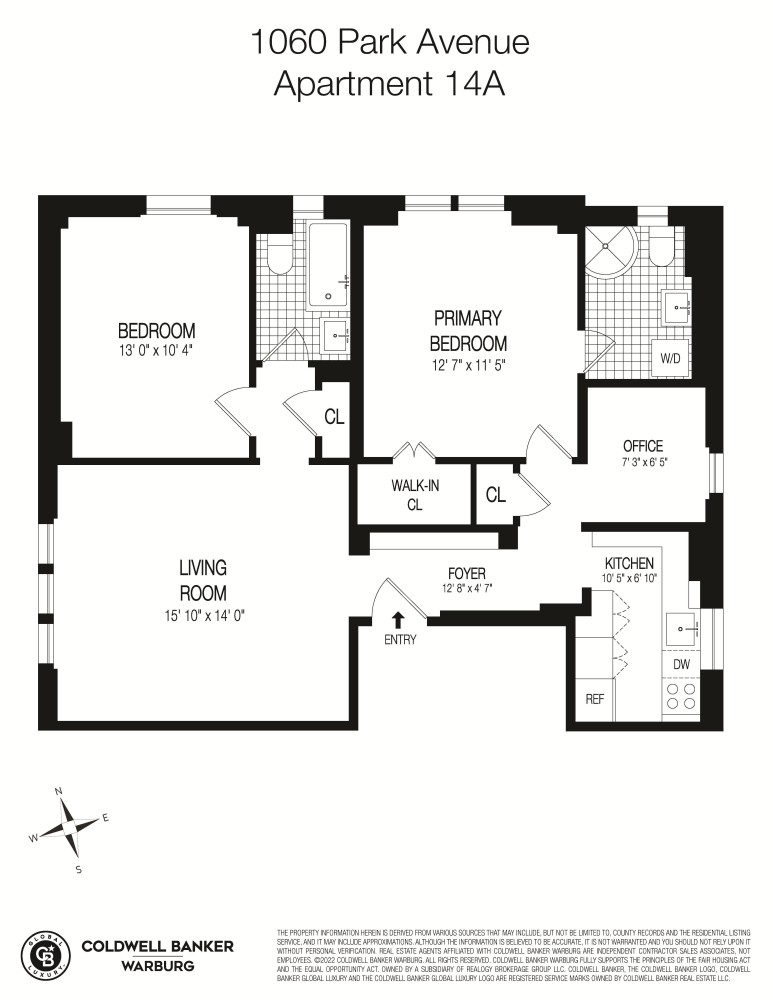 Floorplan for 1060 Park Avenue, 14A