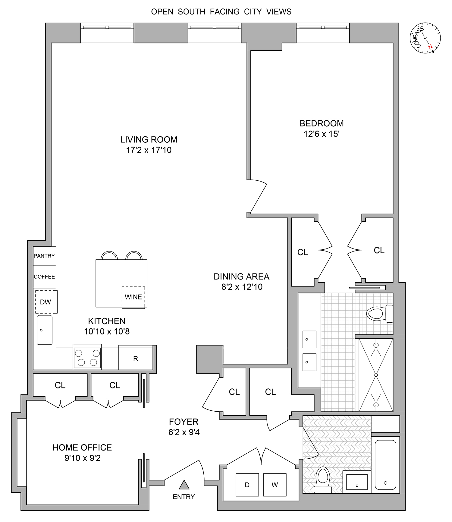 Floorplan for 212 West 18th Street, 9C