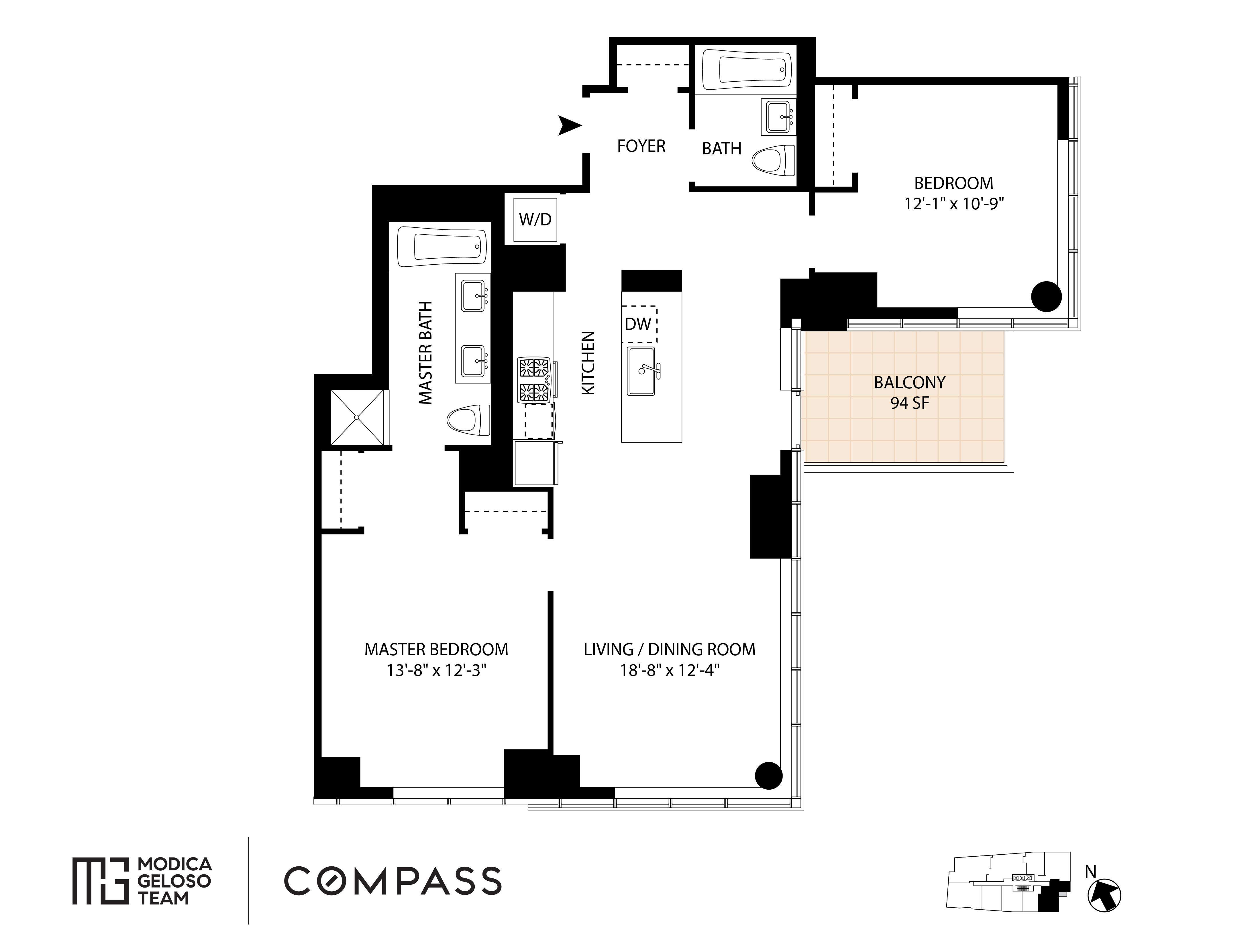 Floorplan for 2 Northside Piers, 20L