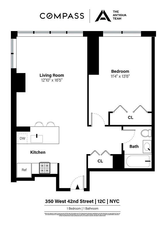 Floorplan for 350 West 42nd Street, 12C