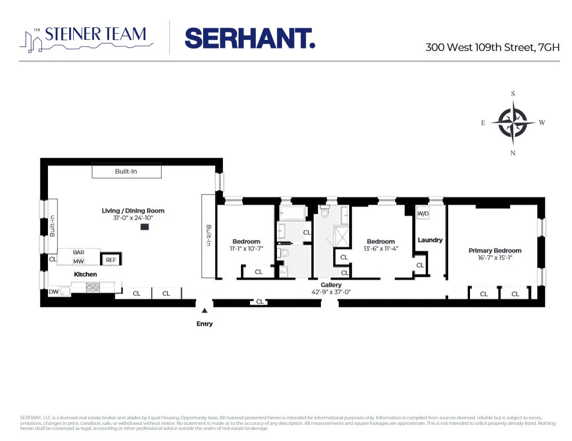 Floorplan for 300 West 109th Street, 7G