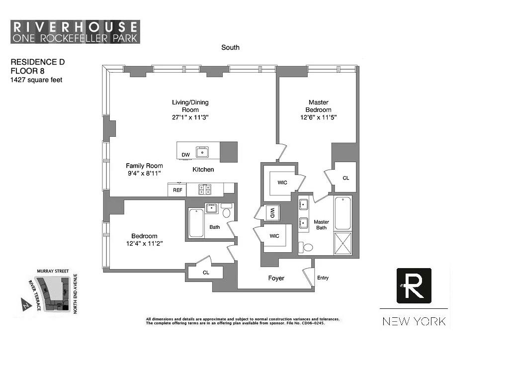 Floorplan for 2 River Terrace, 8-D