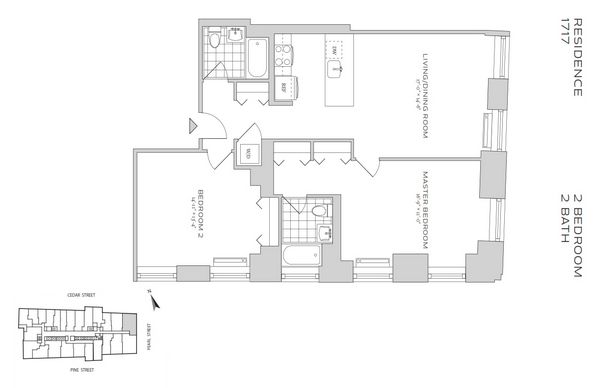 Floorplan for 70 Pine Street, 1717