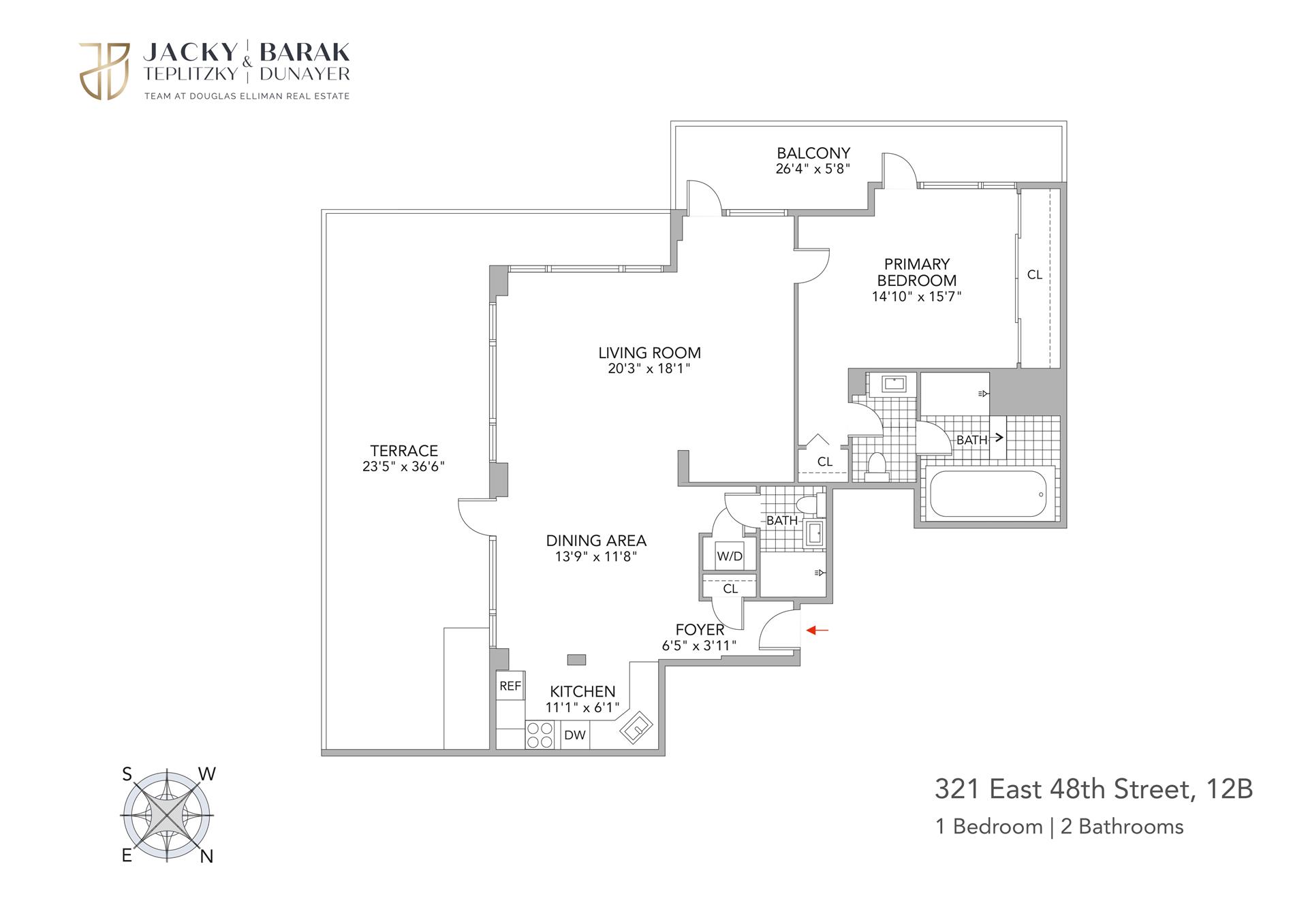 Floorplan for 321 East 48th Street, 12B