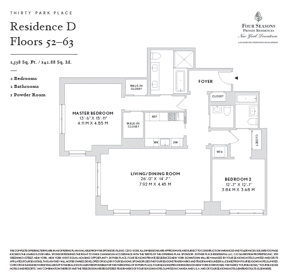 Floorplan for 30 Park Place, 54D