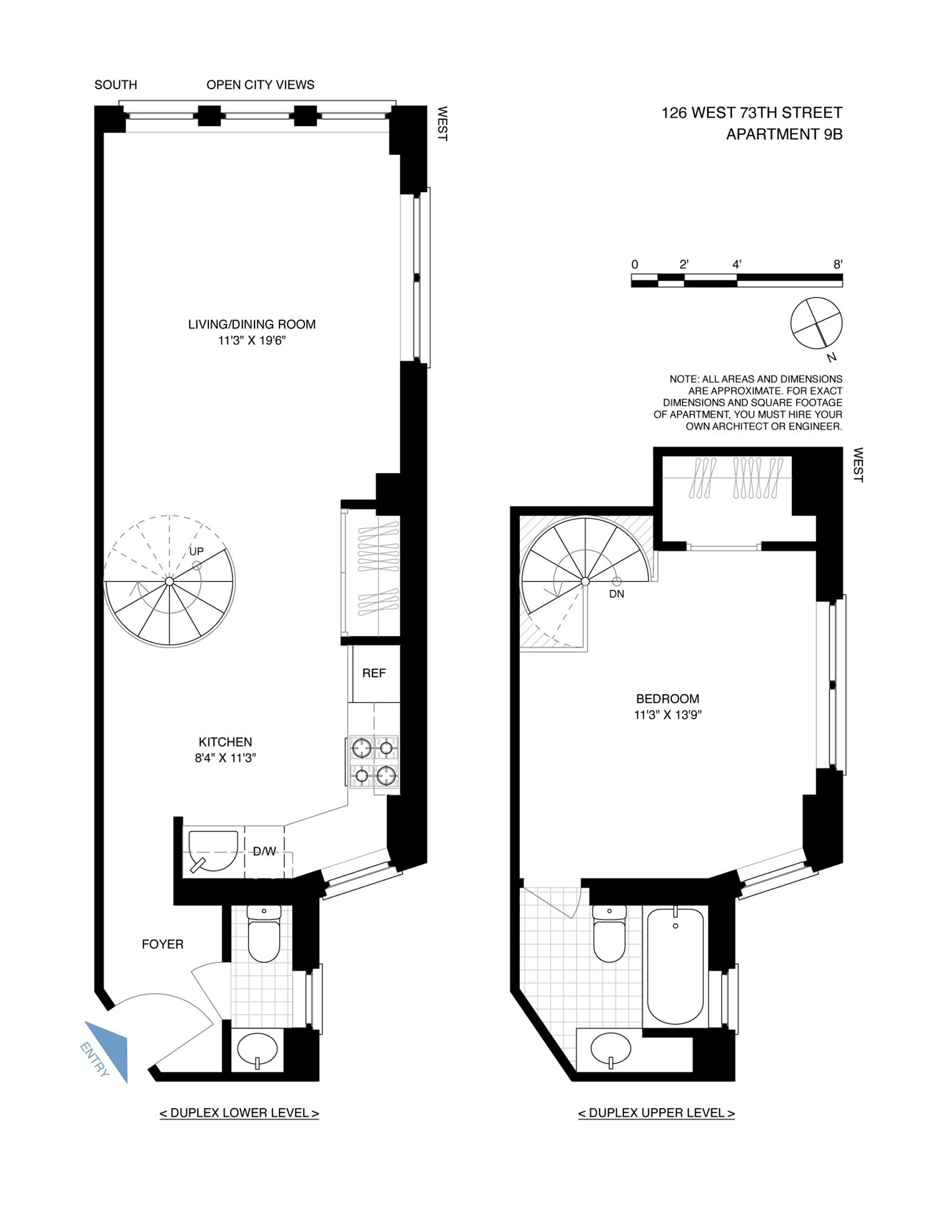 Floorplan for 126 West 73rd Street, 9B