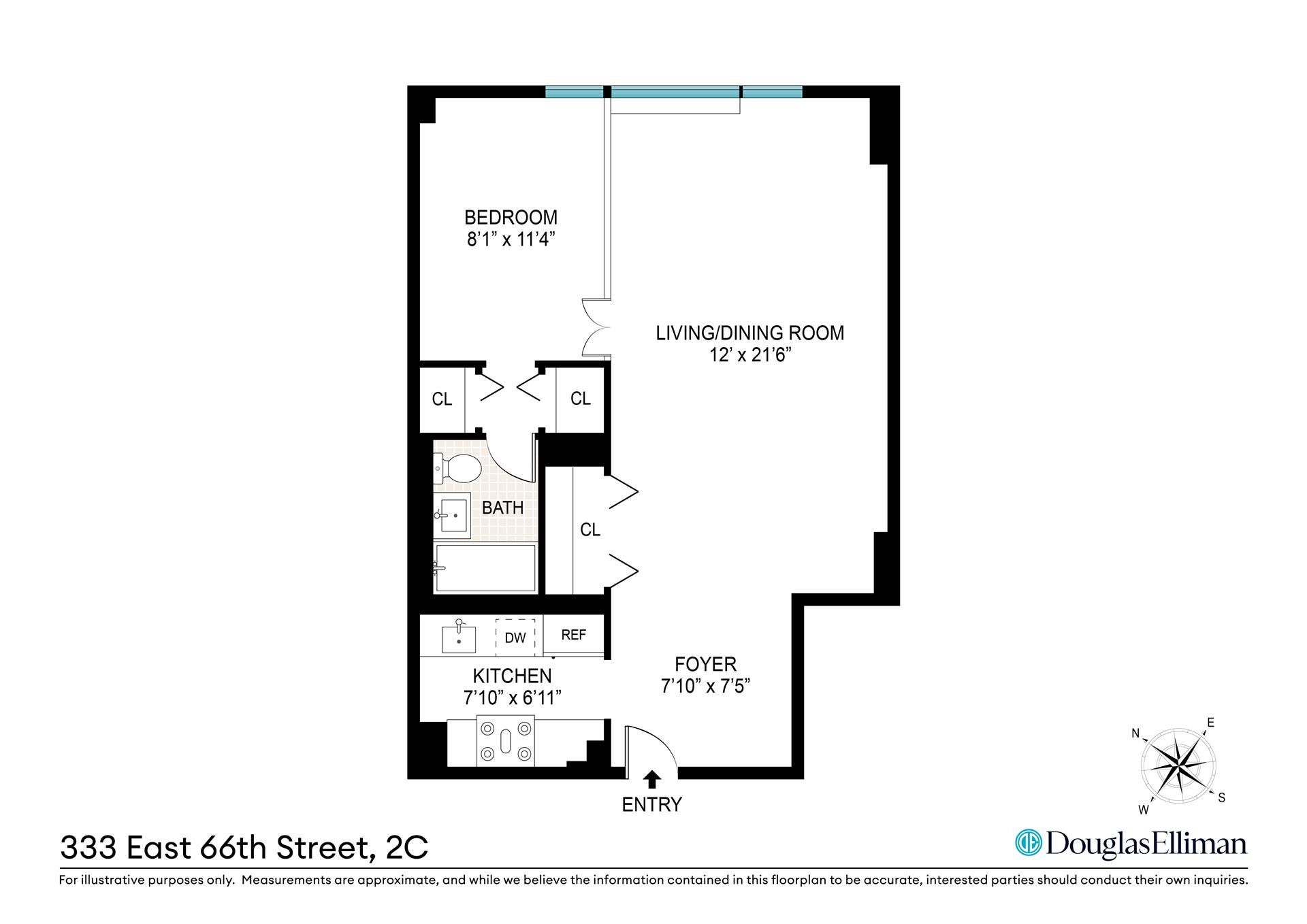 Floorplan for 333 East 66th Street, 2C