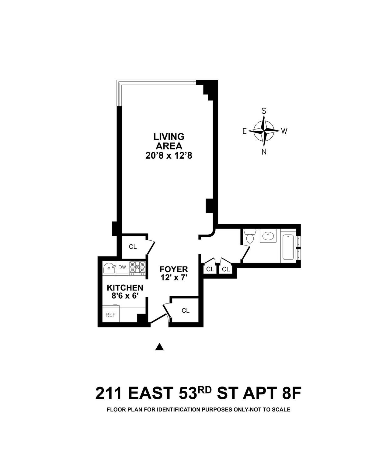 Floorplan for 211 East 53rd Street, 8F