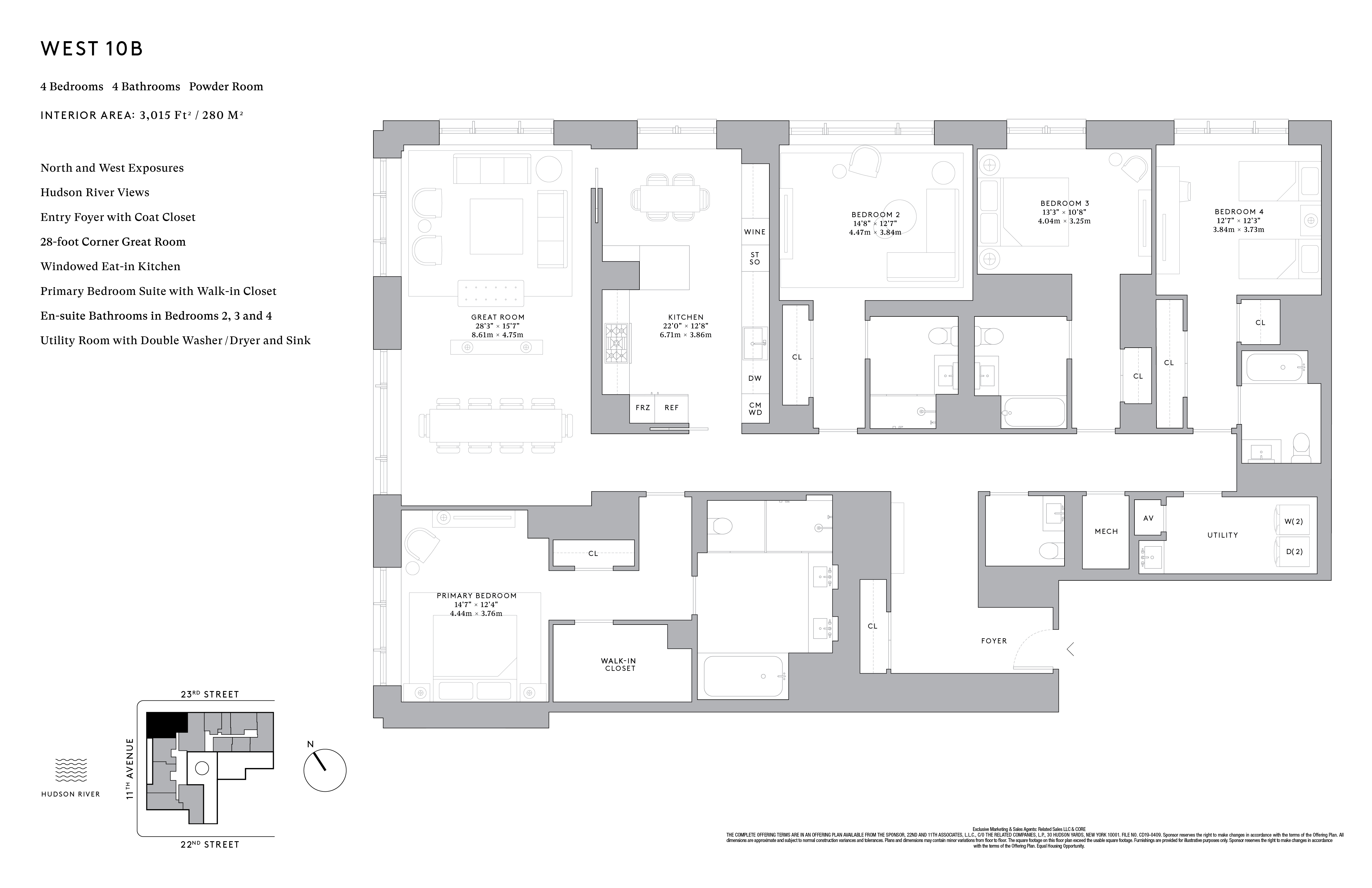 Floorplan for 555 West 22nd Street, 10BW