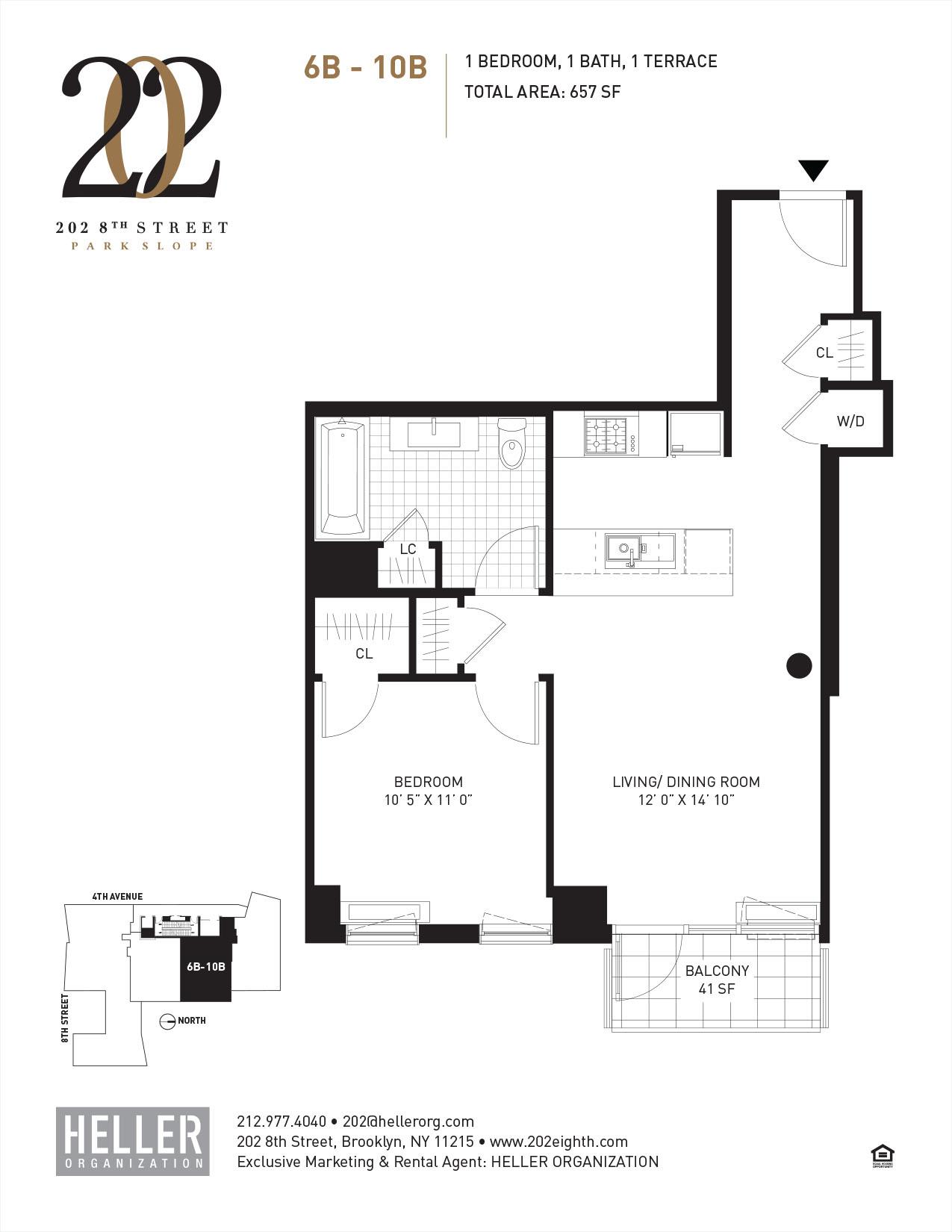 Floorplan for 202 8th Street, 10-B