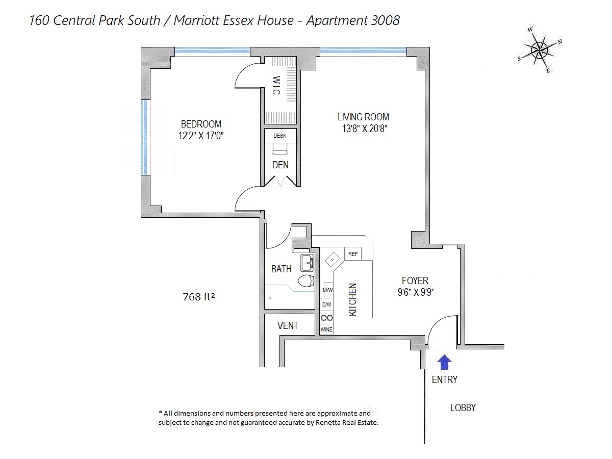 Floorplan for 160 Central Park, 3008