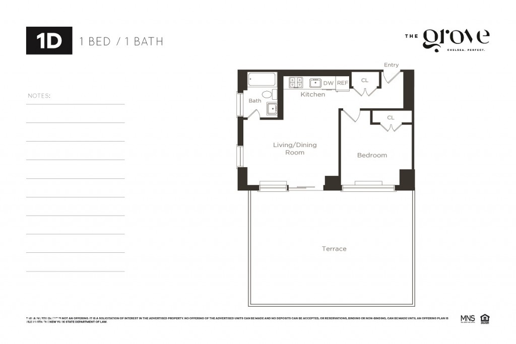 Floorplan for 250 West 19th Street, 1-D