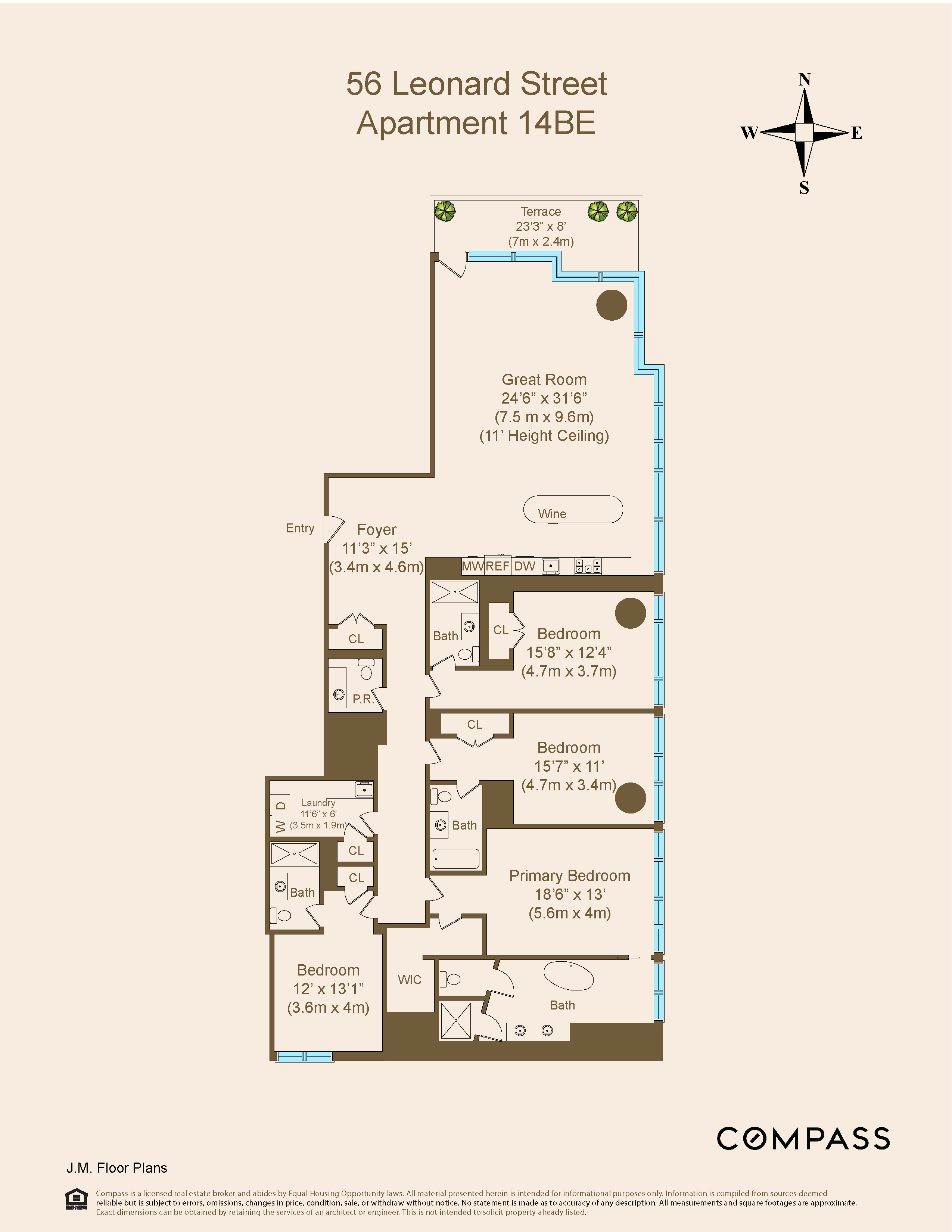 Floorplan for 56 Leonard Street, 14BE