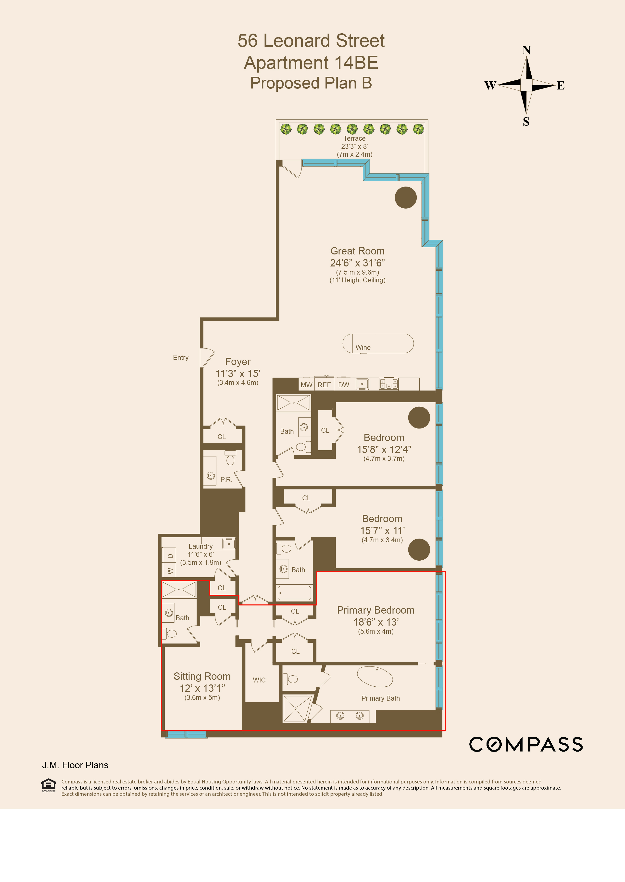 Floorplan for 56 Leonard Street, 14BEAST