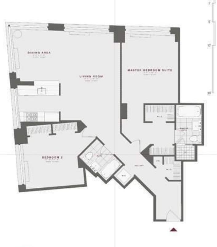 Floorplan for 100 Riverside Boulevard, 8-N