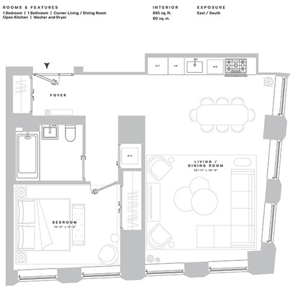 Floorplan for 130 William Street, 33D